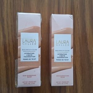 New Set Of 2 Laura Geller Balance-N-Glow Hydrating Liquid Foundation, Fair